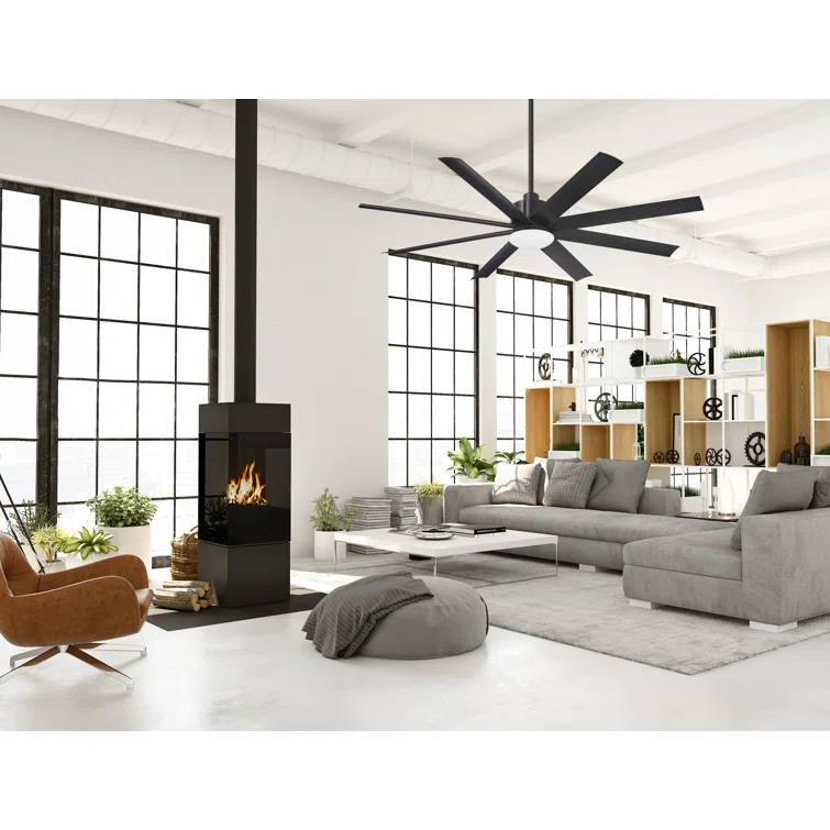 Minka Aire Slipstream 65" 8-Blade LED Smart Standard Ceiling Fan with Remote Control and Light Kit Included