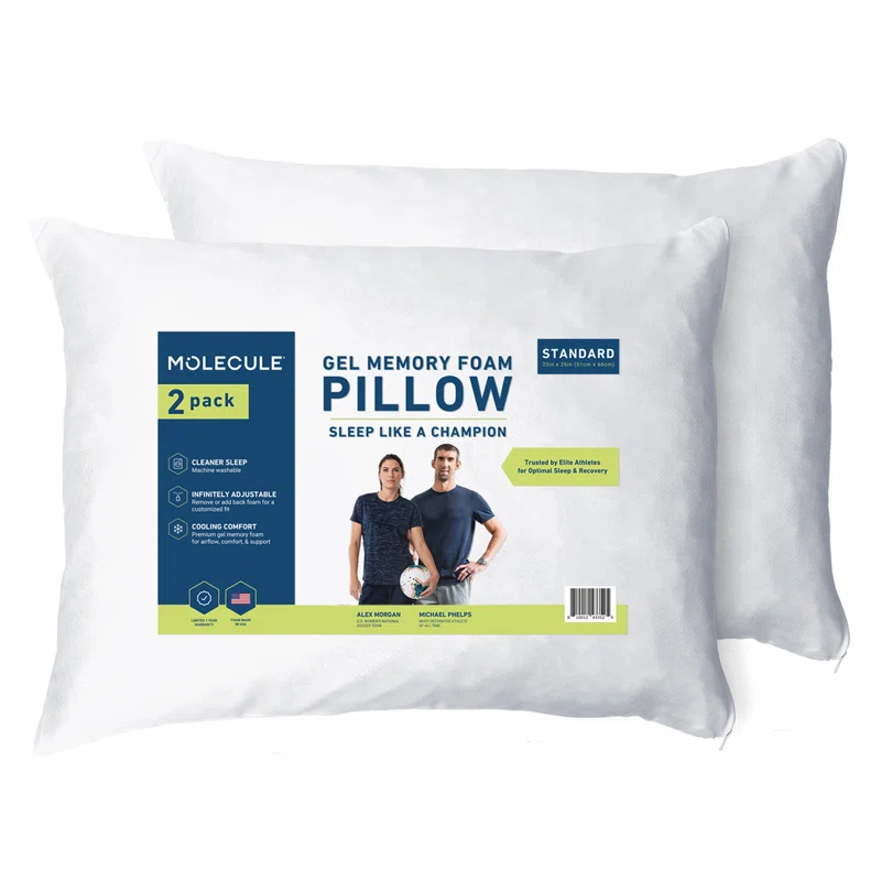 MOLECULE Memory Foam Medium Cooling Pillow