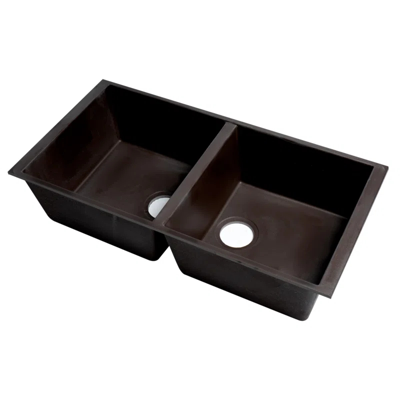 Alfi Brand AB3420UM-C 33.88'' L Undermount Double Bowl Granite Kitchen Sink