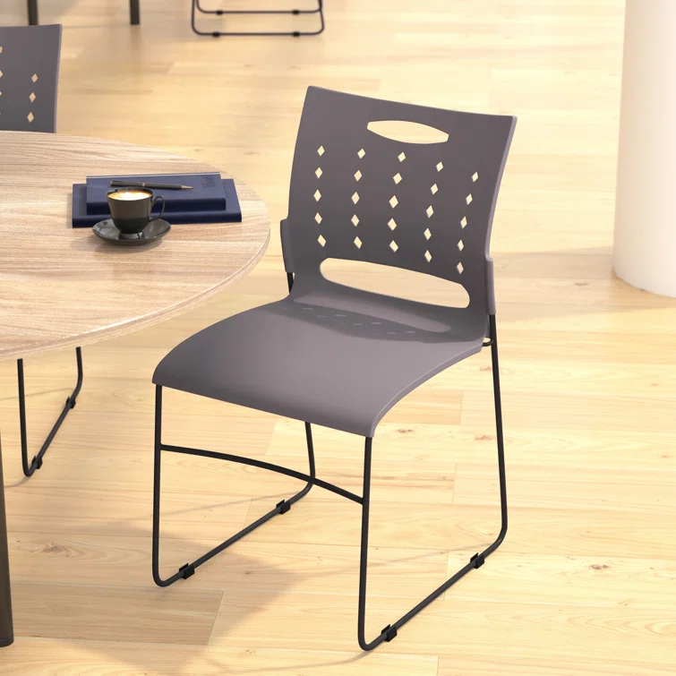 Flash Furniture 881 lb. Capacity Sled Base Stack Chair with Carry Handle and Air-Vent Back
