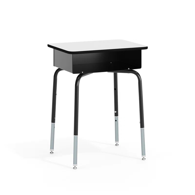 Flash Furniture Goddard Height-Adjustable Open Front Student Desk with Metal Book Box