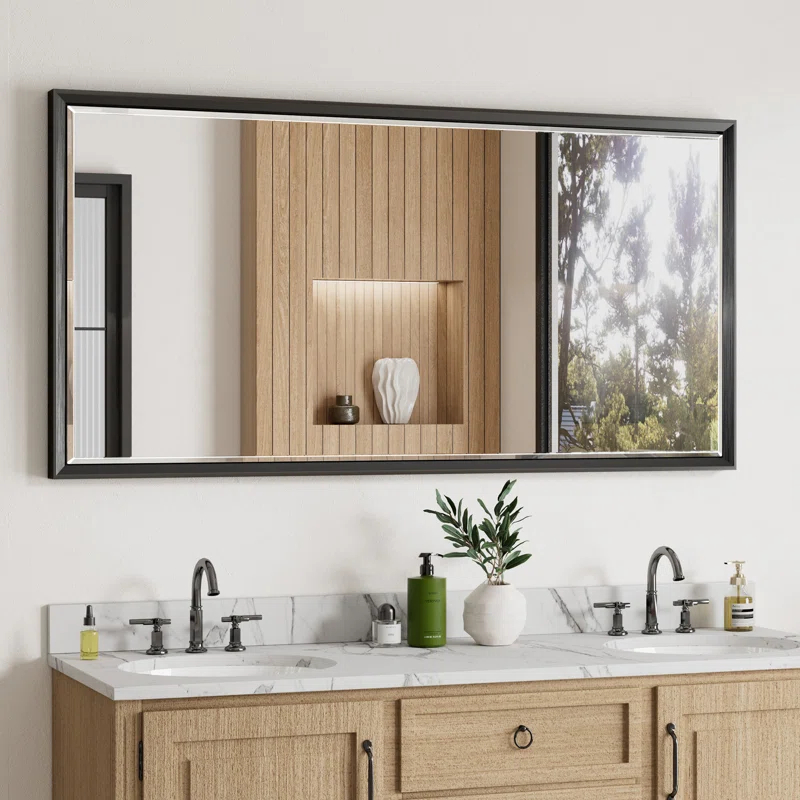 Decorative Wall Mirror Beveled Design, Bathroom Vanity Mirror Accent Mirror Finish