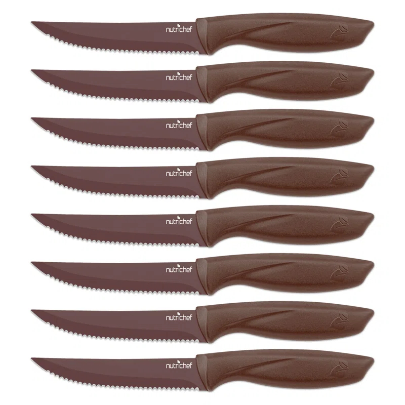 NutriChef NutriChef 8 Piece Stainless Steel Steak Knife Set