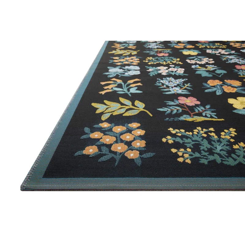 Rifle Paper Co. x Loloi Rifle Paper Co. x Loloi Perennial Black / Navy Indoor / Outdoor Area Rug
