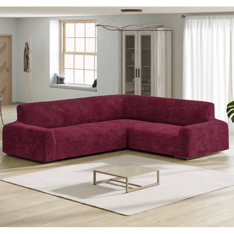 PAULATO by GA.I.CO. Stretchy Slipcover for Corner Sofa - Soft to Touch & Easy to Clean - Velvet Collection