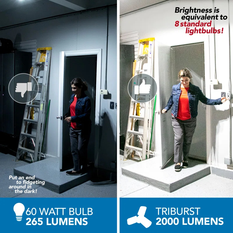 Bell + Howell Bell+Howell Triburst Multi-Directional 2000 Lumens Light, Screws Onto Any Standard Light Socket