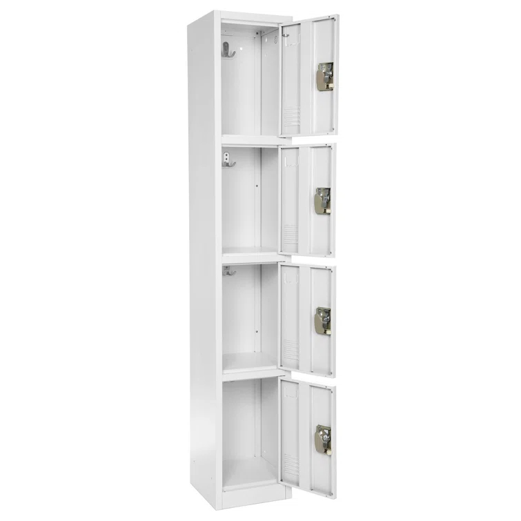 AdirOffice 12'' Wide Steel 4-Tier School and Gym Locker