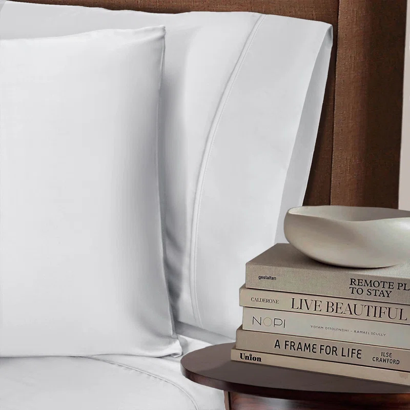 Superior 300 Thread Count Rayon From Bamboo Solid Pillowcase Set (Set of 2)