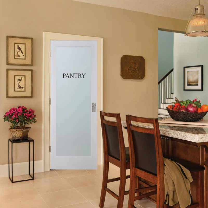 81.75'' Solid Wood Glass Prehung Door