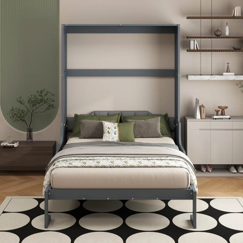 Red Barrel Studio® Queen Size Murphy Bed Wall Bed With Cushion