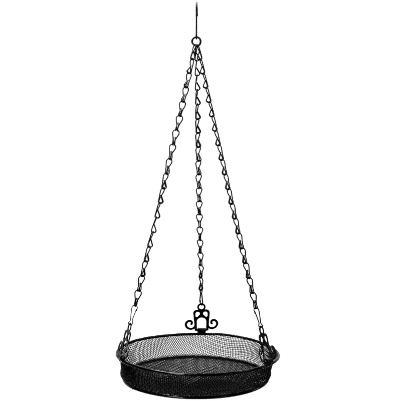 Sorbus Sorbus Metal Bird Feeder Hanging Tray in Black