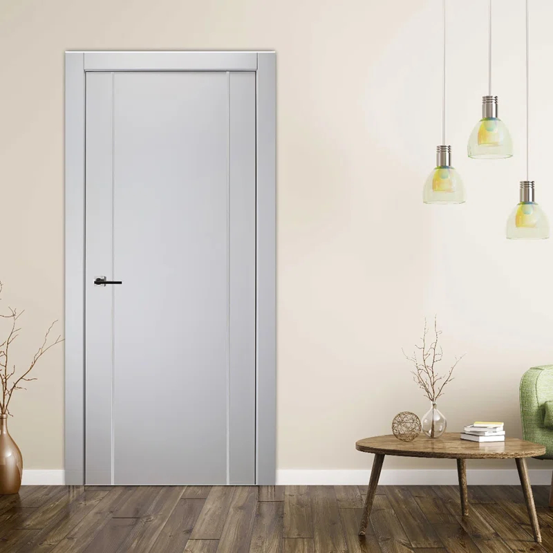 Belldinni Smart Pro 2U DIY-FRIENDLY Polar White Flush Solid Wood Painted NARVIKA Collection Standard Door