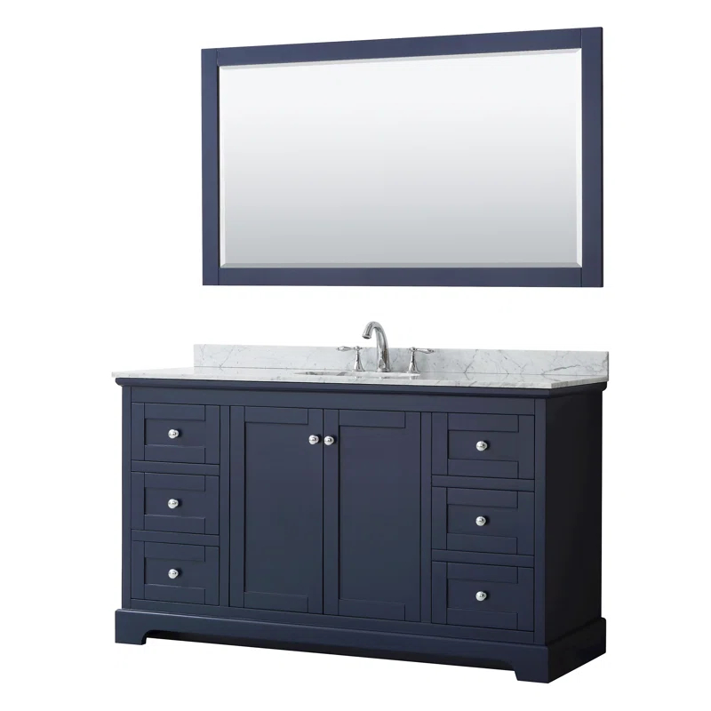 Wyndham Collection Avery 60" Single Bathroom Vanity Set with Mirror & Reviews | Wayfair