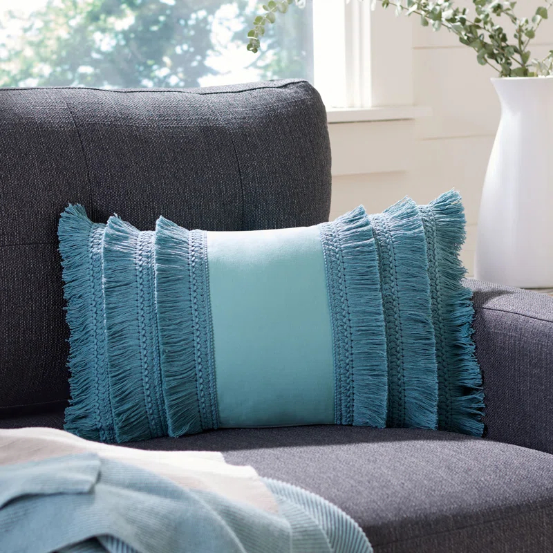 Safavieh Grema Fringed Cotton Reversible Throw Pillow