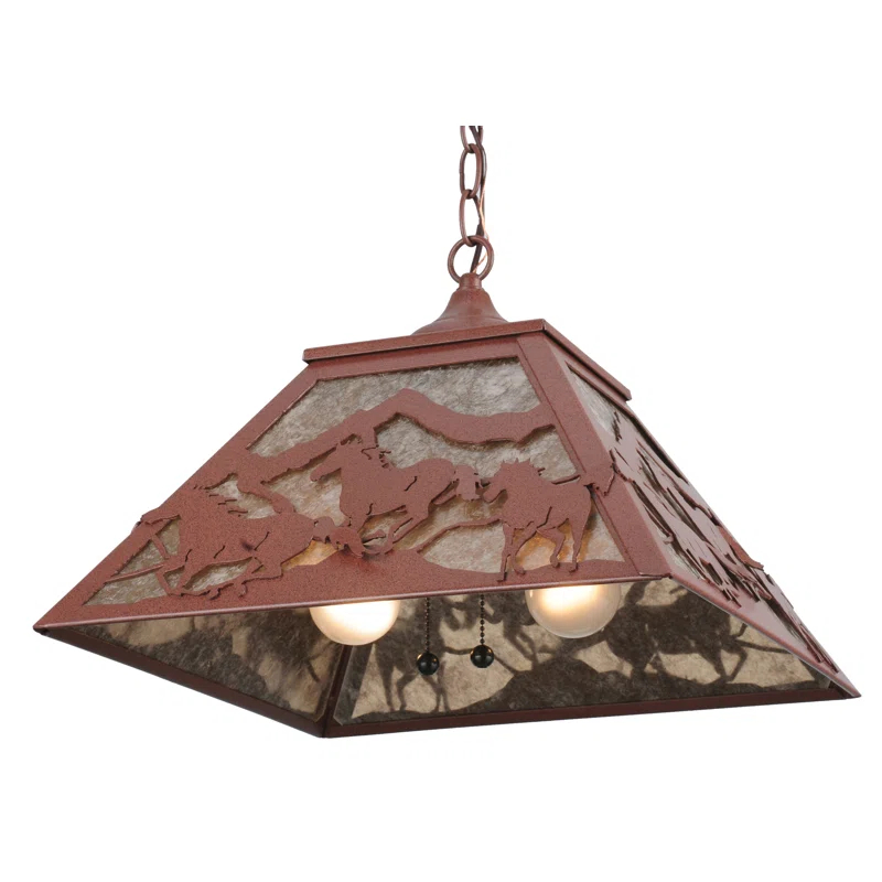 Rustic Lodge 2 - Light Rust Single Pendant