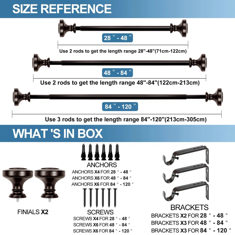 Red Barrel Studio® Gottlieb Steel Adjustable Single Curtain Rod