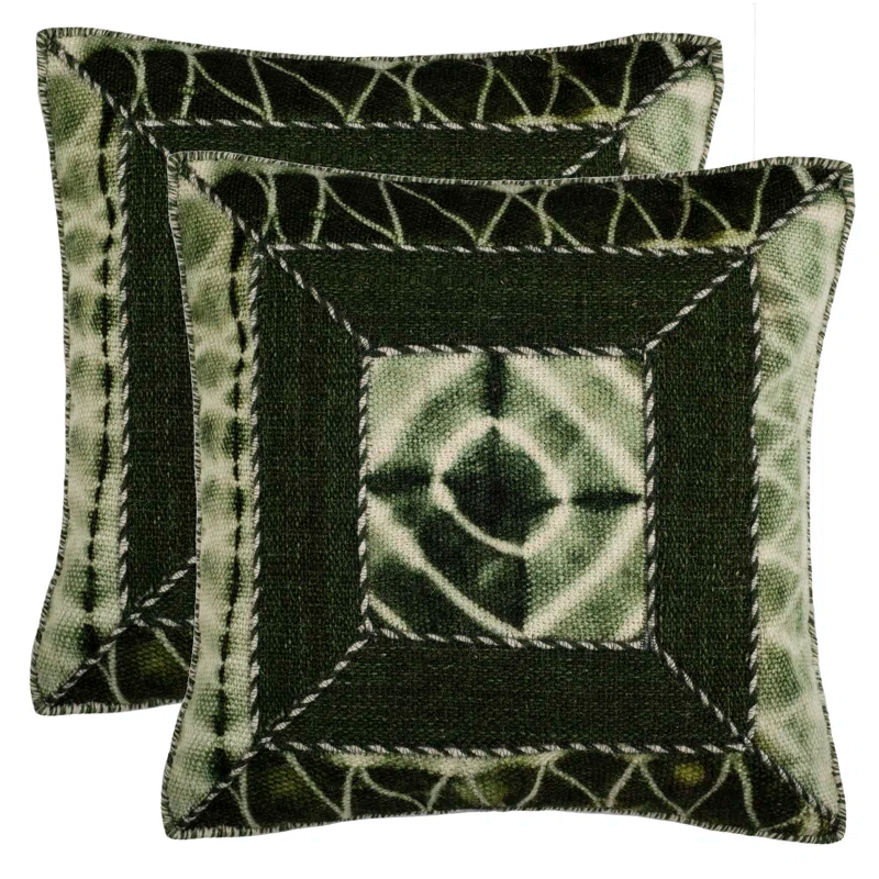 Safavieh Dip Dye Embroidered Feather Throw Pillow (Set of 2)