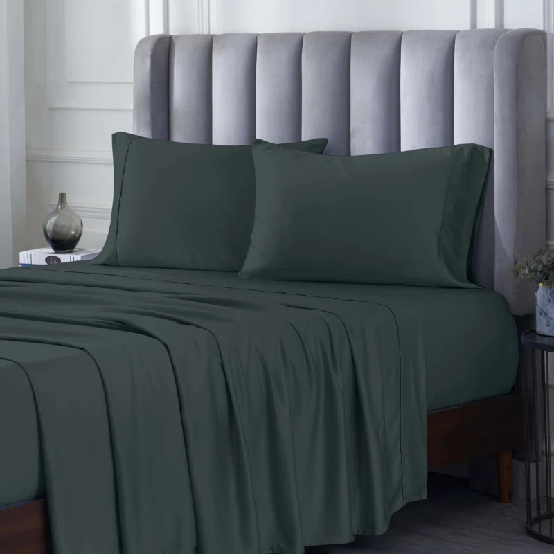Superior Superior 300 Thread Count Rayon From Bamboo Solid Deep Pocket Bed Sheet Set