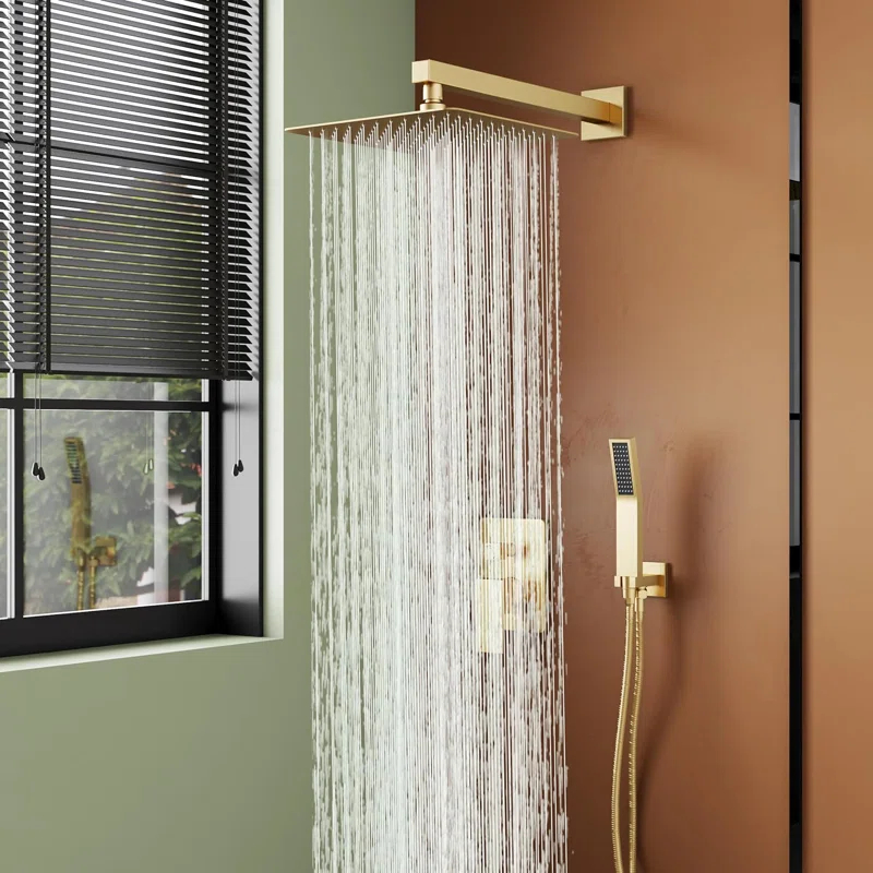 HOMGOO HG-6208BG Complete Shower System,Shower Faucet Set with 10" Rain Shower head and Handheld Shower Head Set