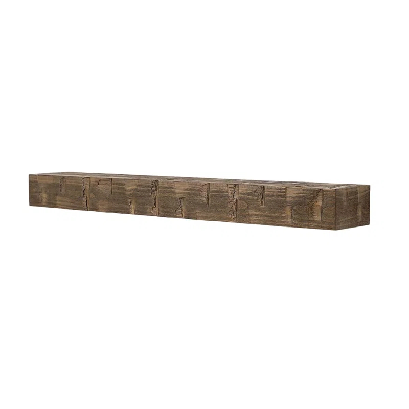 Mantel Directs Country Living Wood Fireplace Mantel Shelf - Bodie Rustic Hand Distressed Pine With Worn, Reclaimed Log Look; For Fireplaces, Hearths & Décor