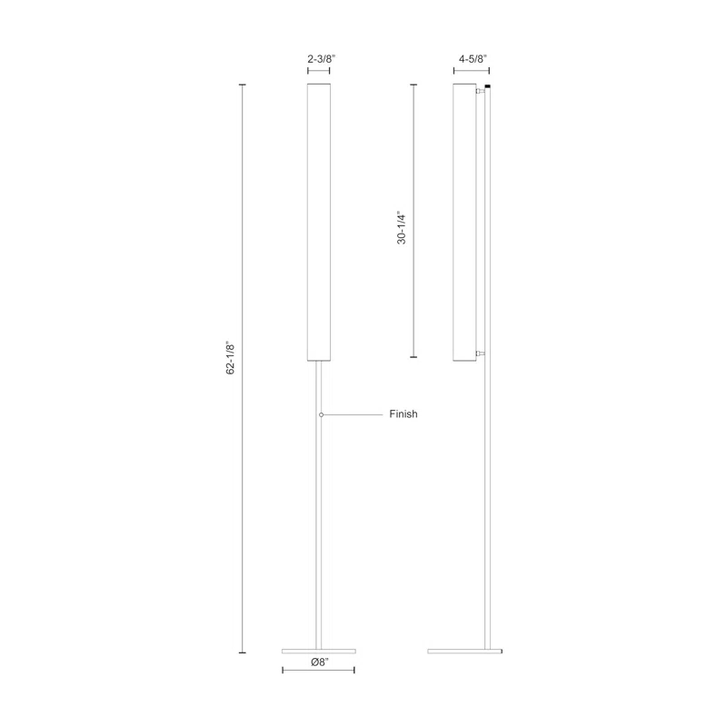 Kuzco Lighting Gramercy 62.13'' Black LED Column Floor Lamp