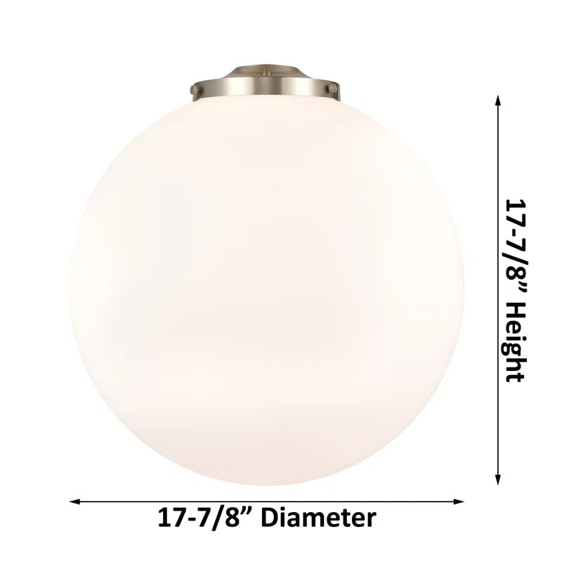 Matte White Glass Globe Pendant with Brass Accents