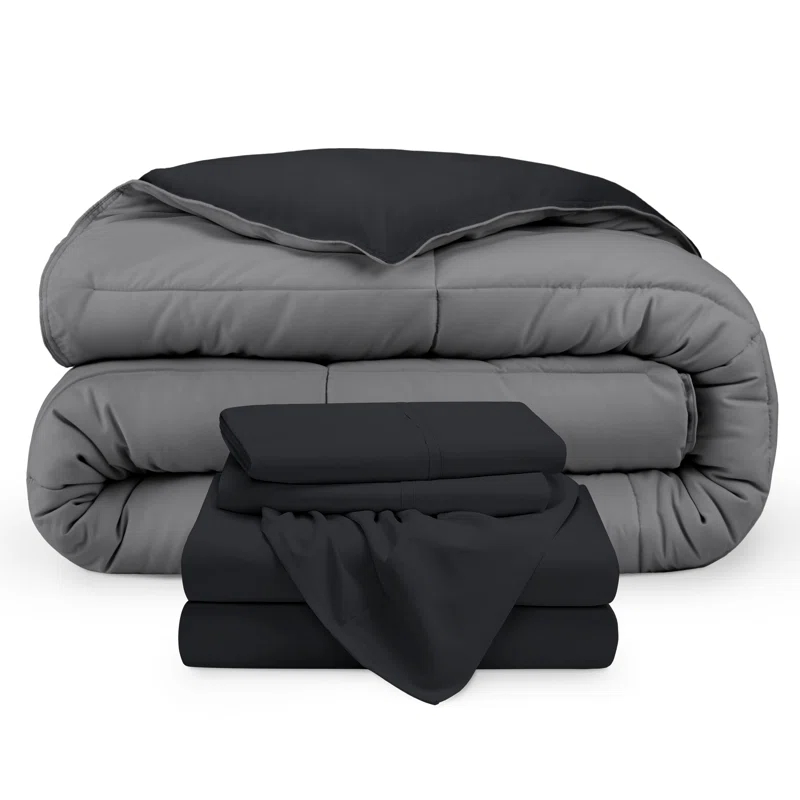 Bare Home 1800 Premium Microfiber Reversible Bed-In-A-Bag
