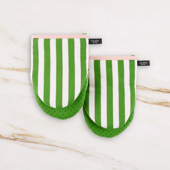 kate spade new york Kate Spade New York Loop And Dot Striped Cotton Oven Mitt Set (Set of 2)