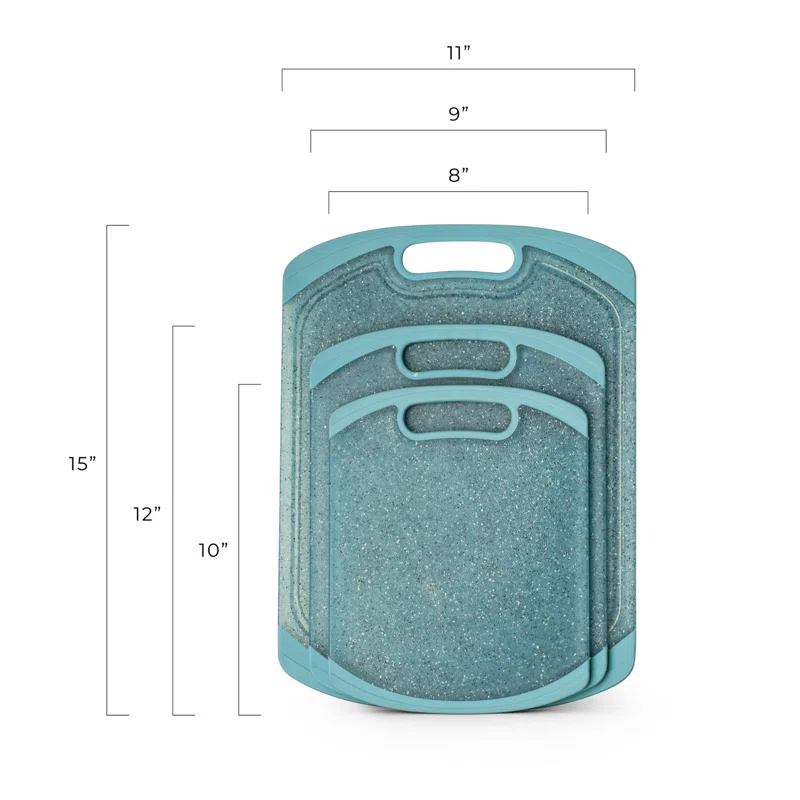 Lazuro Plastic Cutting Board for Kitchen - Reversible Durable Kitchen Cutting Board. Chopping Board for Meat, Fruits, Vegetables. Easy Grip Handle Border. Dishwasher Safe, BPA Free.