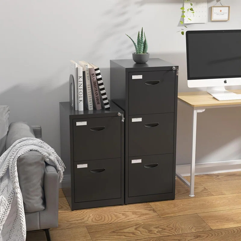 Inbox Zero 2 Drawer File Cabinet With Lock Metal Vertical File Cabinet