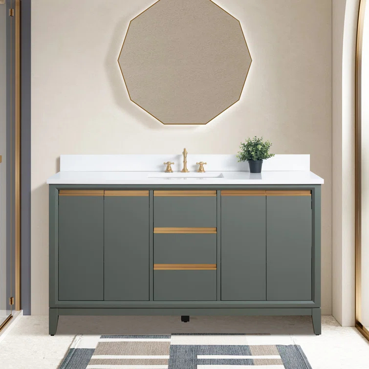 Vanity Art 60 Double Bathroom Vanity with Top