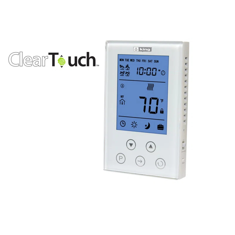 King Electric King Electric ClearTouch Smart Programmable Thermostat White