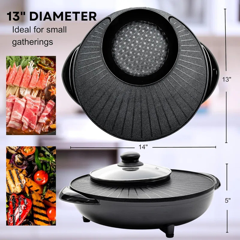 Ovente OVENTE 2-in-1 Hot Pot and Grill Combo