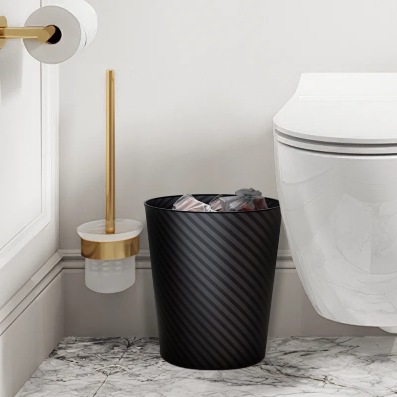 1.3 Gallon Trash Can Metal Wastebaskets Waste Basket Recycling Garbage Container Bin for Home Office (Set of 2)