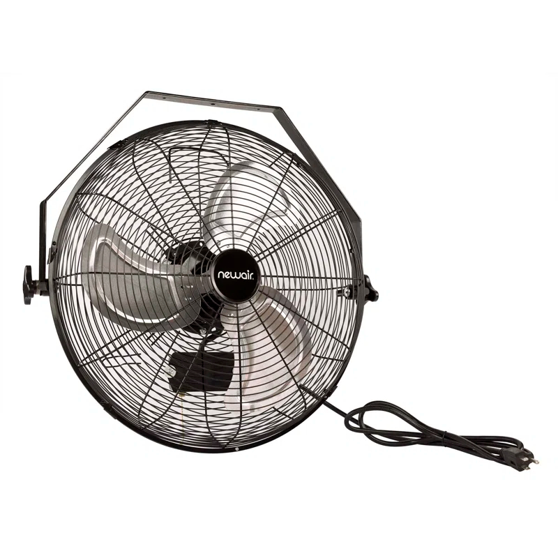 Newair Newair 18" High Velocity Wall Mount Fan, Heavy Duty Outdoor Fan, Adjustable Tilt and 3 Speeds up to 4012 CFM, Pull Chain Switch