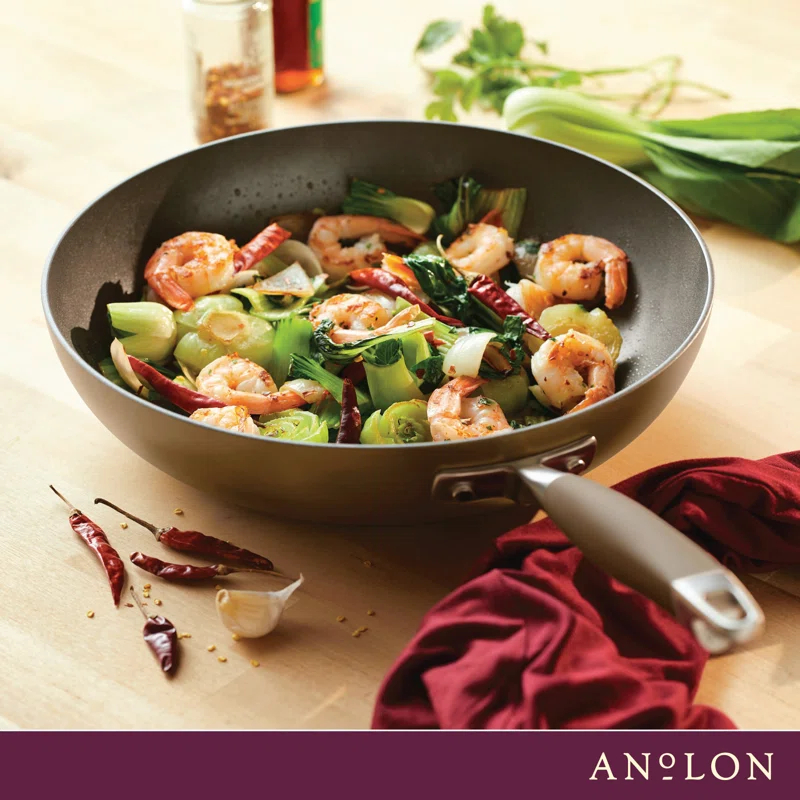 Anolon Anolon Advanced Home Hard Anodized Nonstick Stir Fry Pan / Wok, 12 Inch