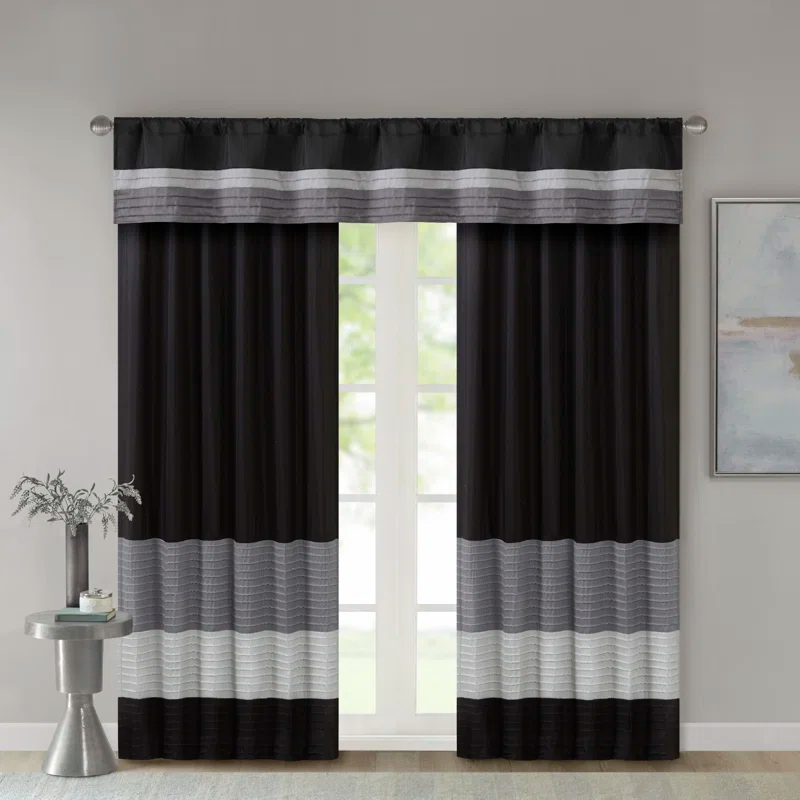 Madison Park Amherst Polyoni Pintuck Window Valance