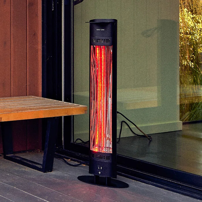 EAST OAK 1500W Electric Patio Heater with IP65 Tip-over Protection Waterproof