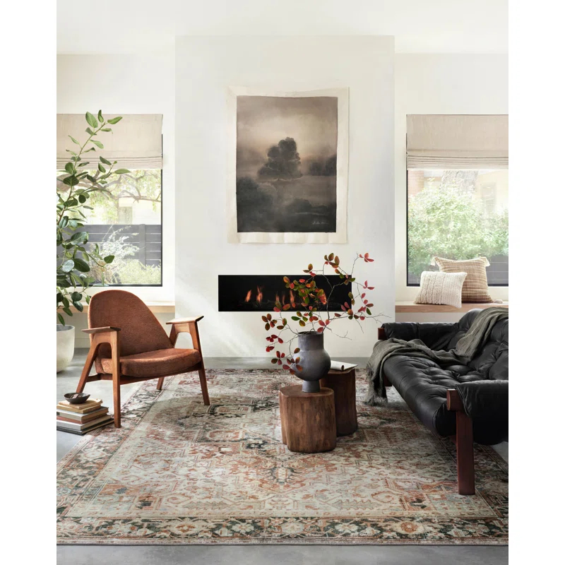 Magnolia Home by Joanna Gaines x Loloi Lenna Rust / Charcoal Area Rug