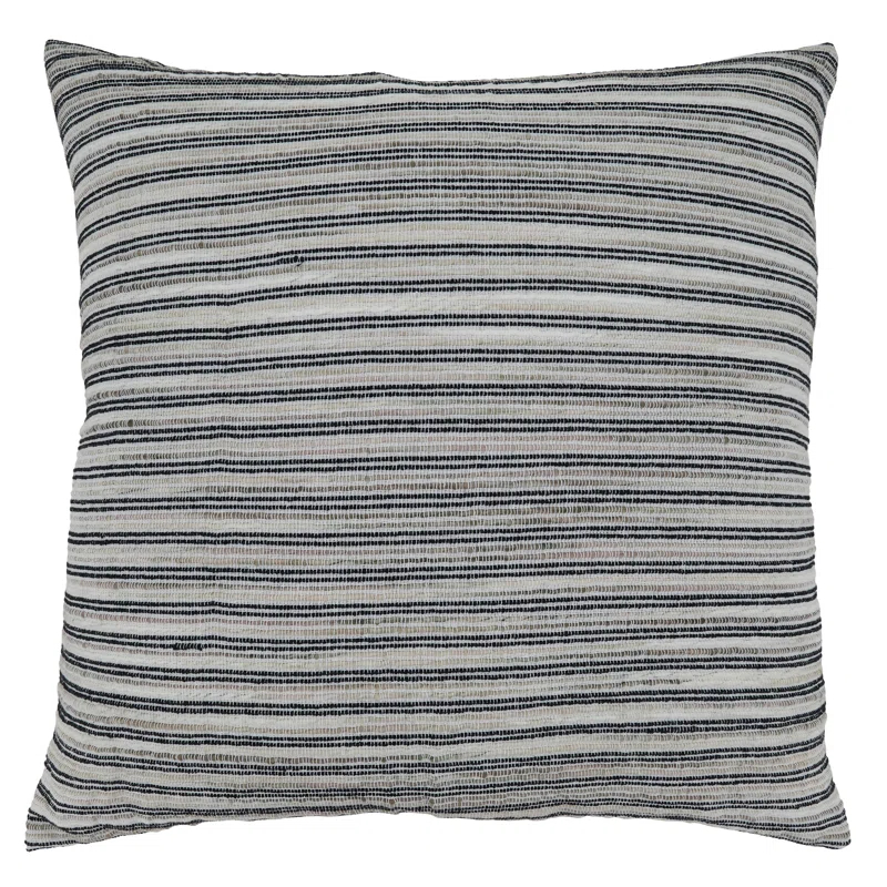 Saro Ginevra Collection Striped Cotton Blend Throw Pillow