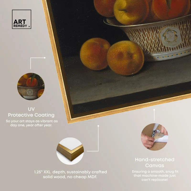 Art Remedy Still Life with Peaches Canvas Vintage Farm Wall Art by Art Remedy