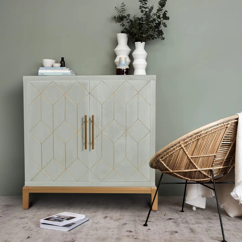Everly Quinn Cabinet with 2 Doors, Storage Cabinet Sideboard