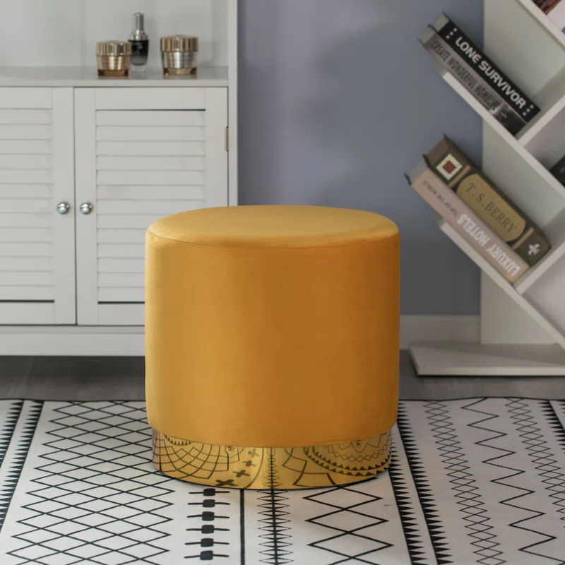 Everly Quinn Nayli Velvet Ottoman
