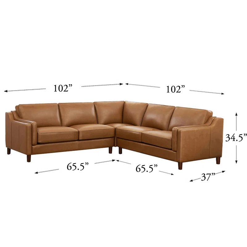 HYDELINE Bella 3 - Piece Leather Sectional