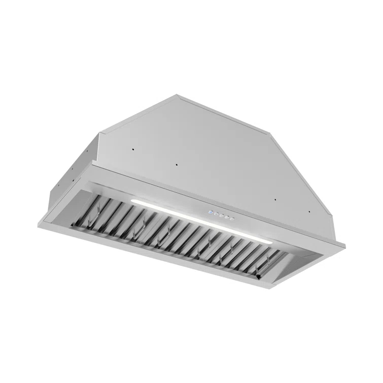 Streamline Bath Streamline 34 In. T-11611-1-DT Pescara Ducted Insert 350 CFM Range Hood In Brushed Stainless Steel With Baffle Filters, Electronic Button Control, LED Light T-11611-1-DT