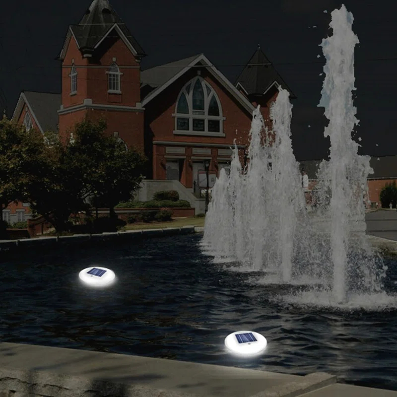 Solar Powered Integrated LED Outdoor Floating Pool Light (Set of 2)