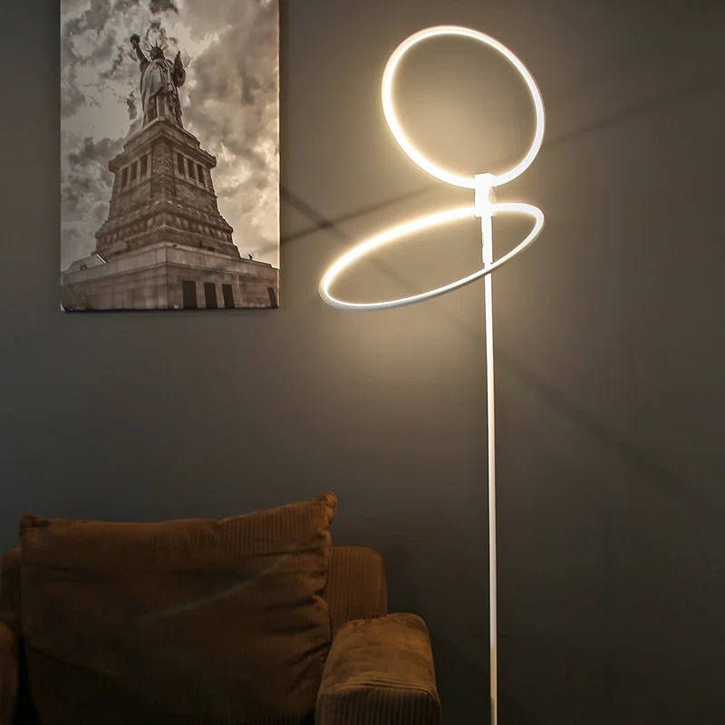 Brightech Eclipse 79 in. Industrial 2-Light 3-Way Dimming LED Floor Lamp with 2 Height Adjustable Heads