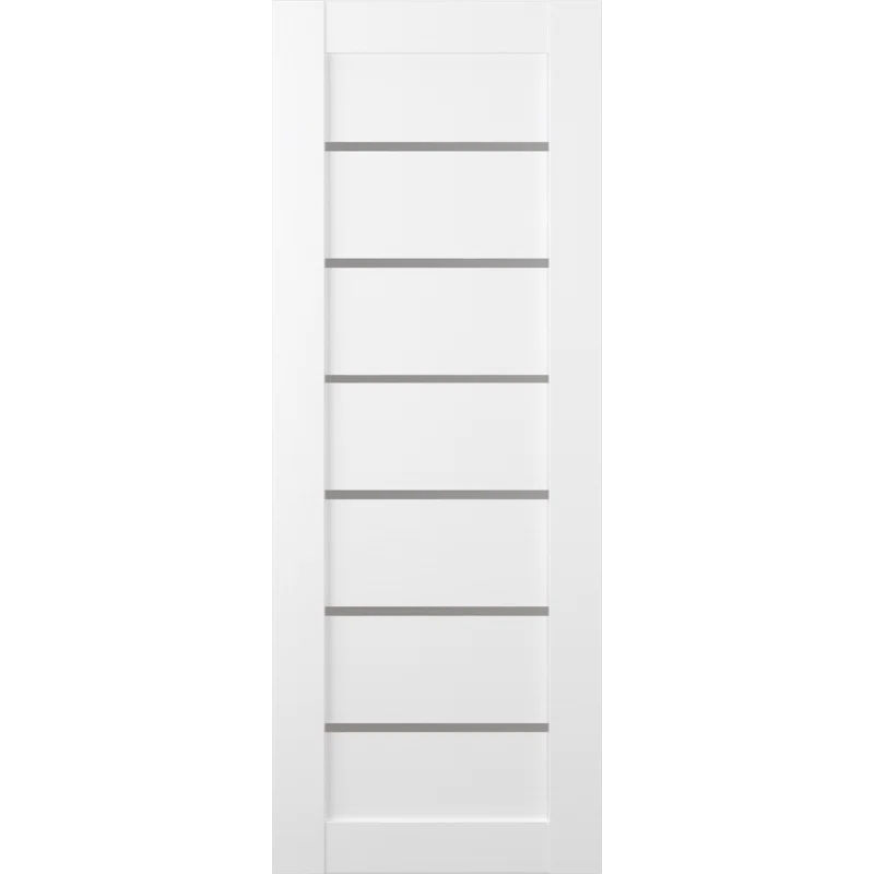 Belldinni Alba Solid Manufactured Wood and Glass Paneled Wood Finish Standard Door Slab