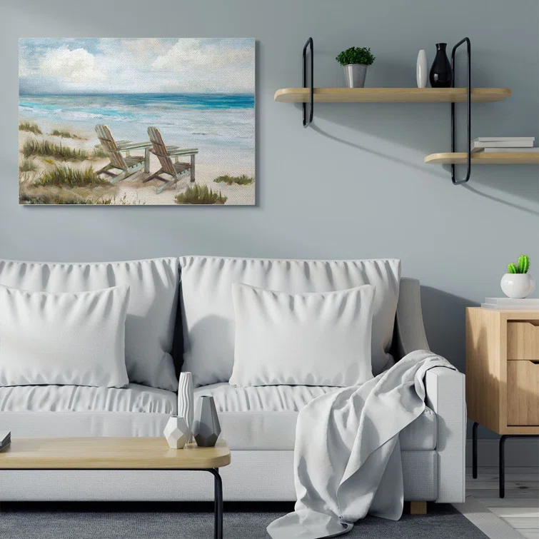 Stupell Industries " Chairs At Shore Line Nautical Landscape " by Carson Lyons