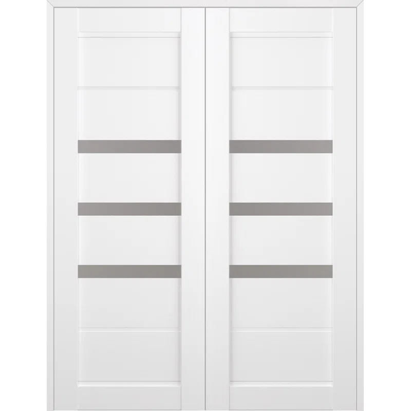 Belldinni Rita Active 3-Lite Frosted Glass Composite Double Prehung French Door